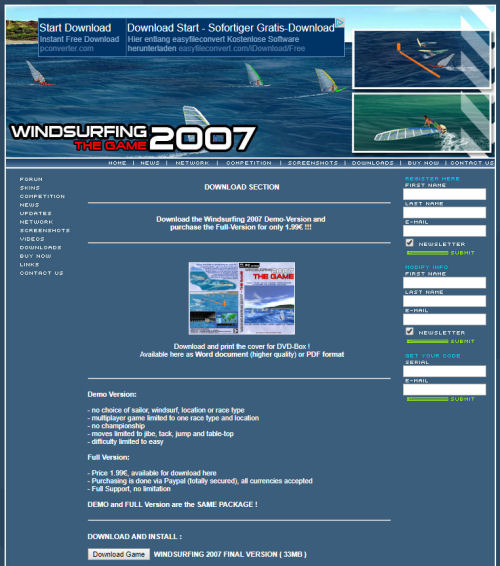 Windsurfing 2007 Website